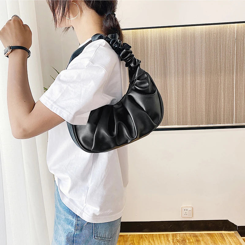 Cloud Handbag Small Armpit Bag Purse Dumpling Hobos Handbag Female
