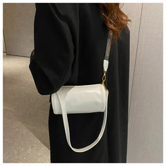 Vintage Barrel-shaped Shoulder Bag for Women PU Leather Handbags Crossbody Purse