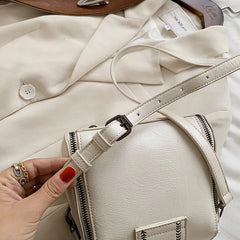 Vintage Bucket Bag PU Leather Handbag Women's Chains Hasp Small Bag