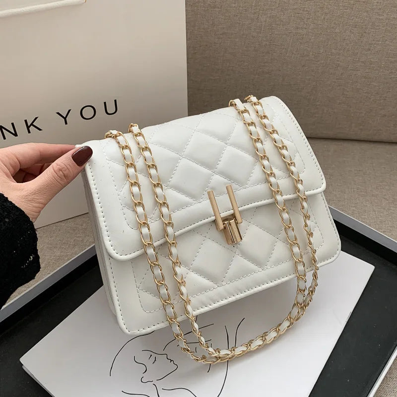 Arrival Women Chain Messenger Handbag Solid Flap Crossbody Bag