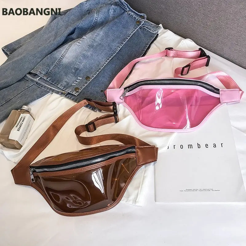 Arrival Women Plastic Jelly Transparent Bag Women Waist Bag