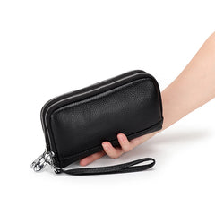 Leather Women Clutch Wallet Large Capacity Zipper Purse Long Style