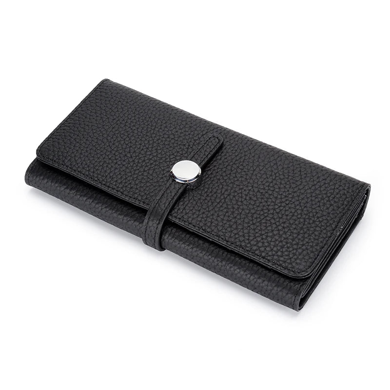 Soft Leather Clutch with Phone Pocket Long Wallet for Women