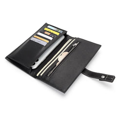 European American Style Leather Women Wallet Long Zipper Purses