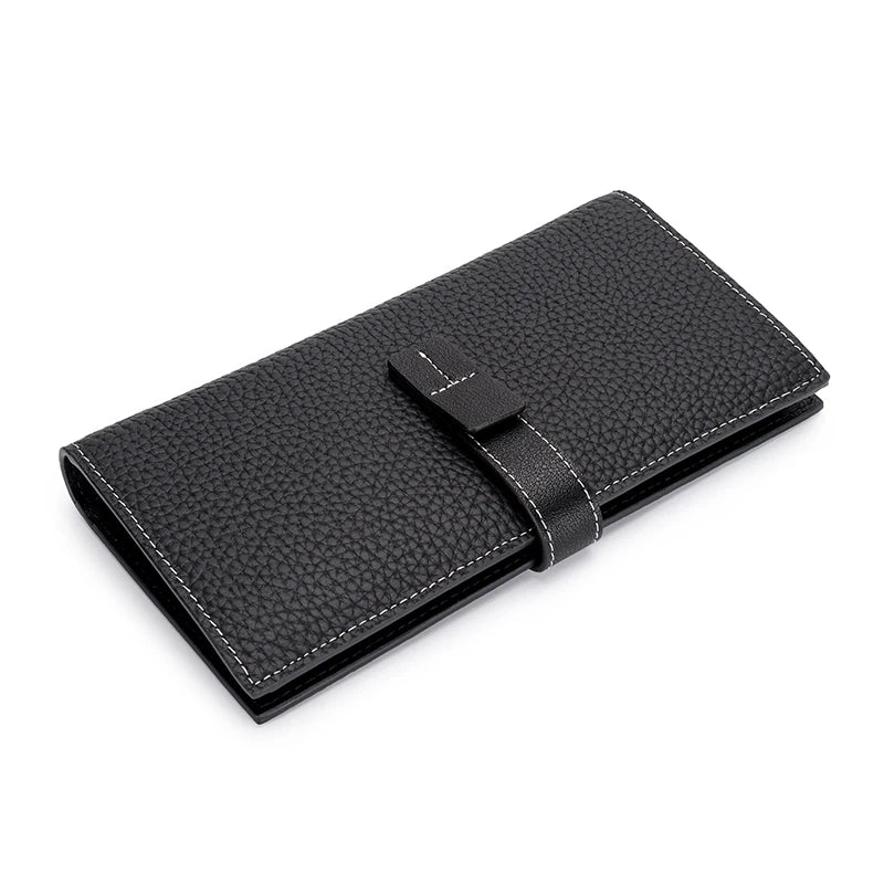 European American Style Leather Women Wallet Long Zipper Purses