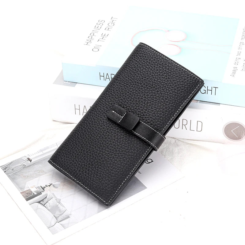 European American Style Leather Women Wallet Long Zipper Purses