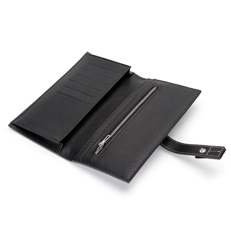 European American Style Leather Women Wallet Long Zipper Purses