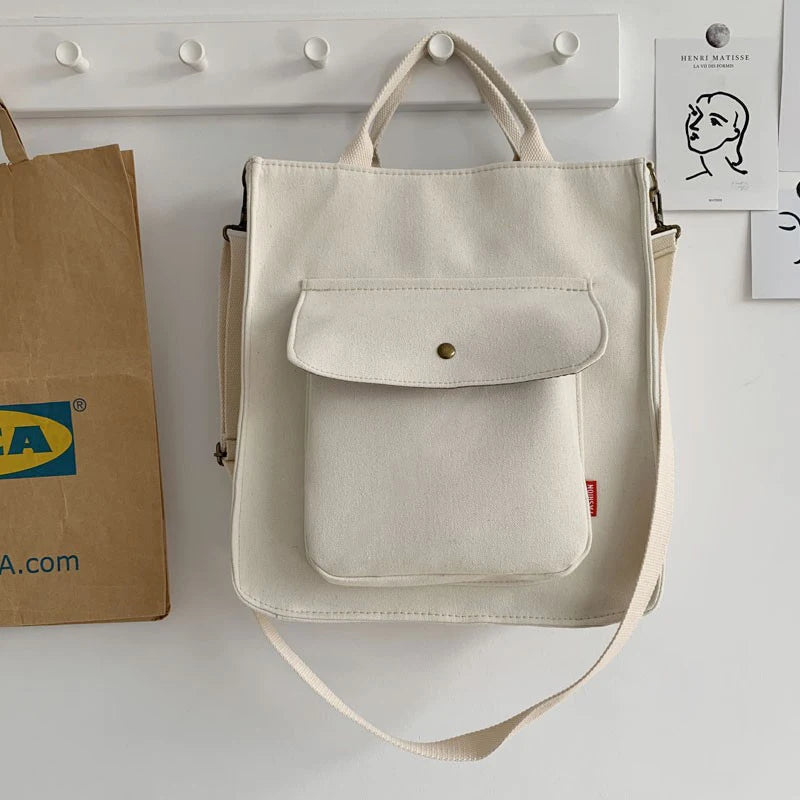 Vintage Shoulder Bag for Women with Outside Pocket