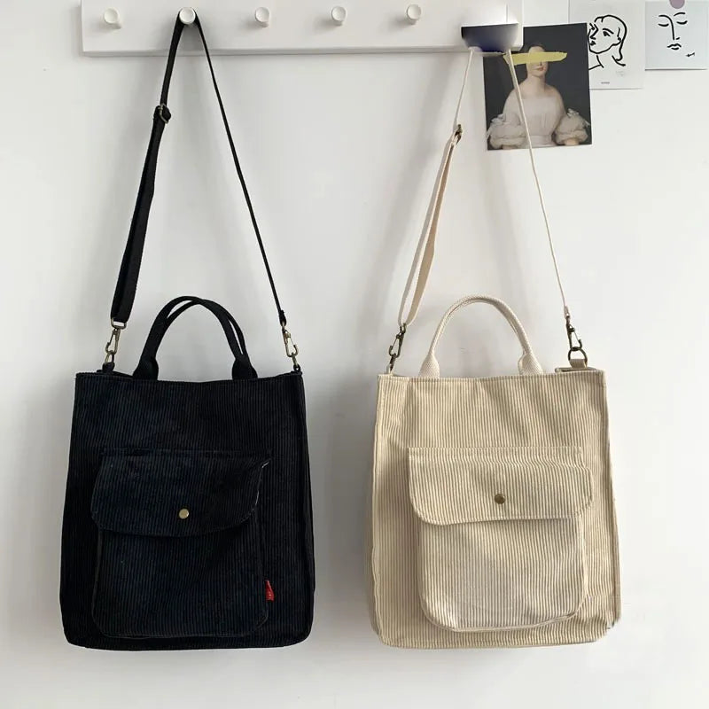Vintage Shoulder Bag for Women with Outside Pocket