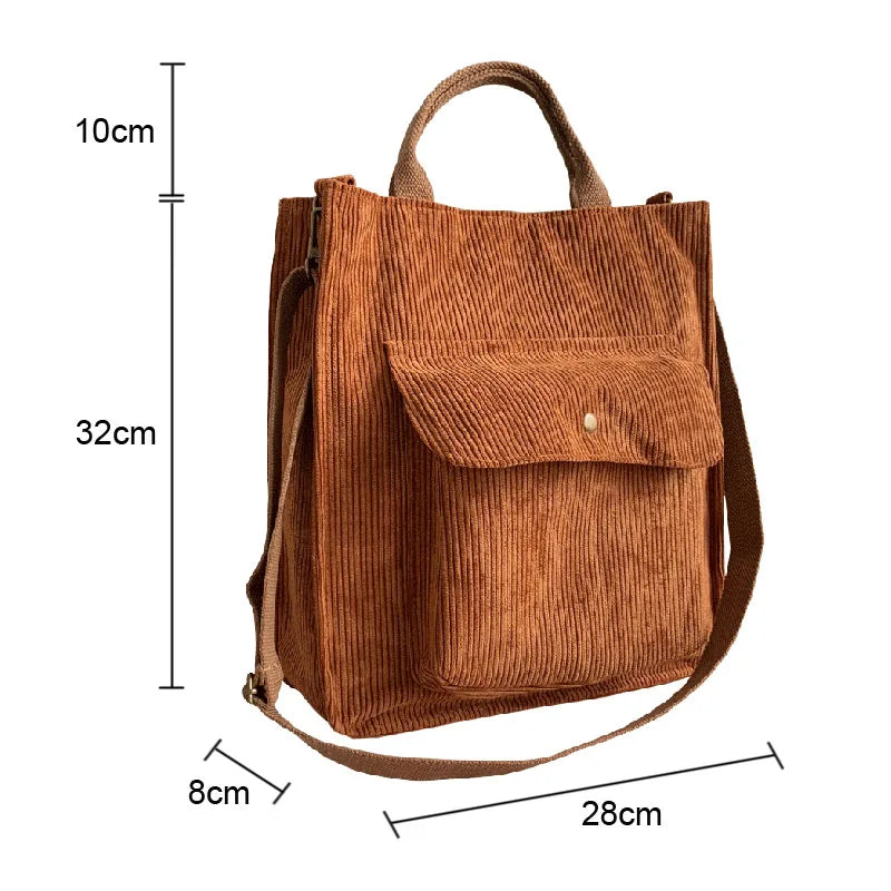 Vintage Shoulder Bag for Women with Outside Pocket