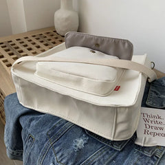 Vintage Shoulder Bag for Women with Outside Pocket