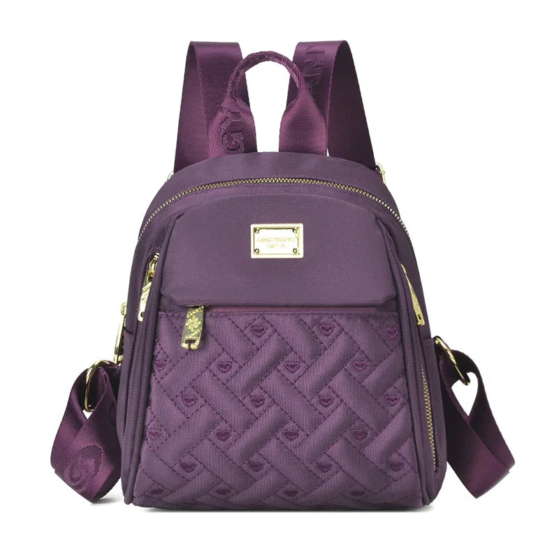Women Diamond Lattic Embrodiery Nylon Crossbody and Shoulder Tote Handbags
