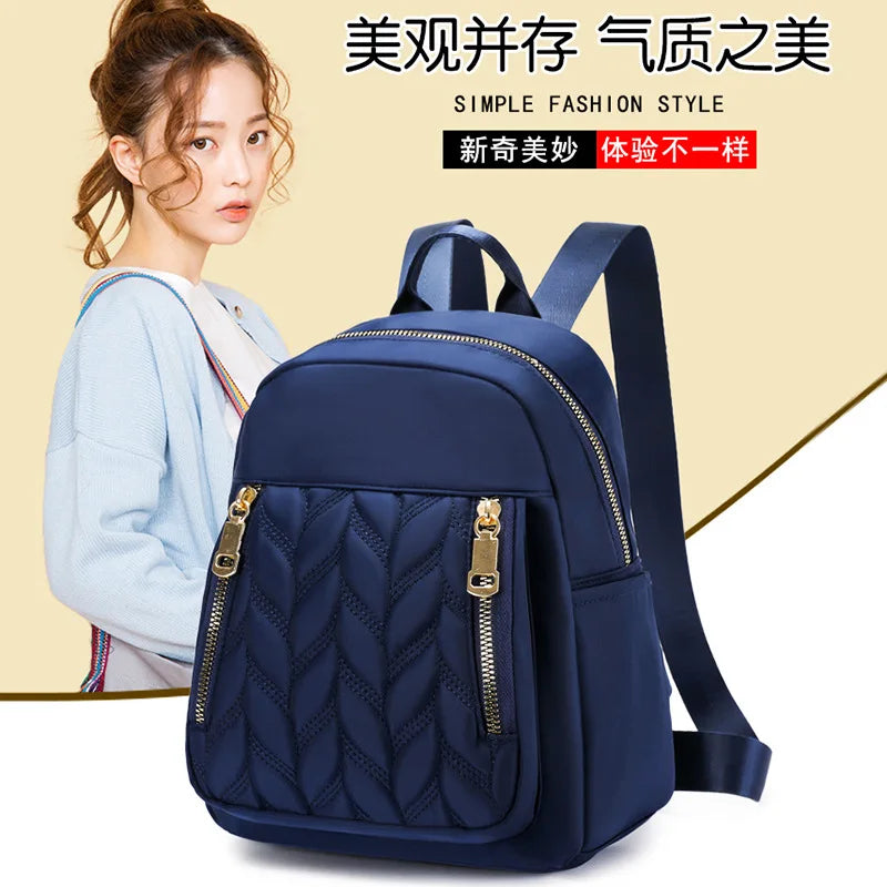 Women's Mini Embroidery Thread Backpack - Lightweight Tote Handbag