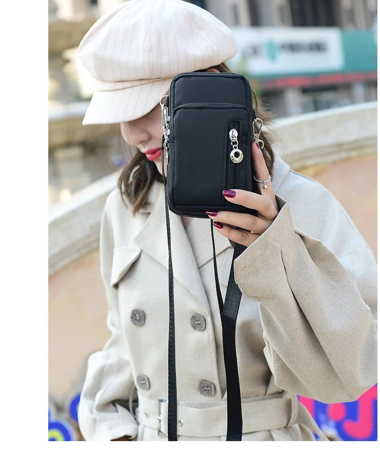 Women's Mini Crossbody Messenger Bags Nylon Arm Band Sling Packs