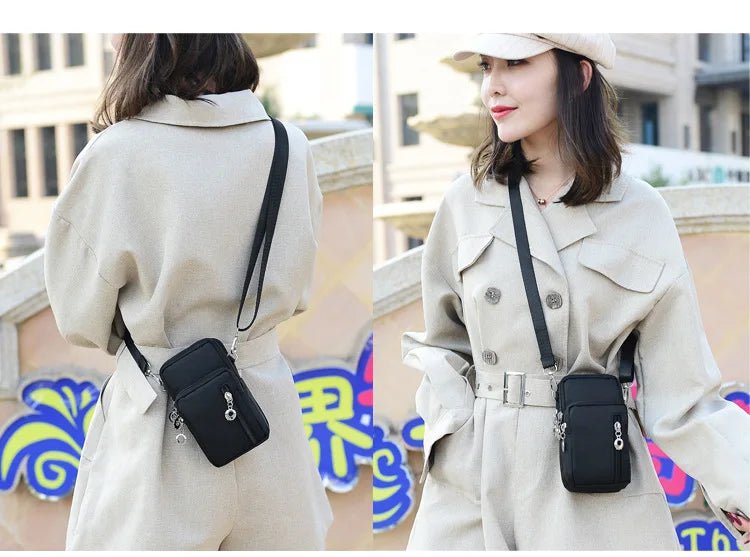 Women's Mini Crossbody Messenger Bags Nylon Arm Band Sling Packs