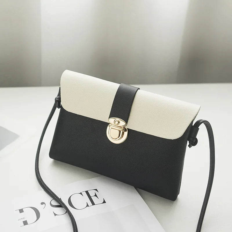 Women PU Leather Shoulder Bags Girls Brief Flap Casual Messenger Bags