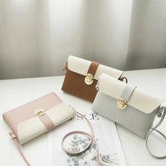 Women PU Leather Shoulder Bags Girls Brief Flap Casual Messenger Bags
