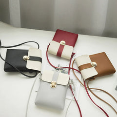 Women PU Leather Shoulder Bags Girls Brief Flap Casual Messenger Bags