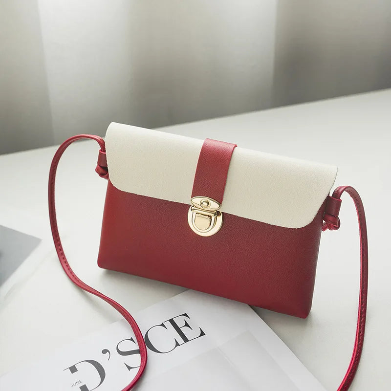 Women PU Leather Shoulder Bags Girls Brief Flap Casual Messenger Bags