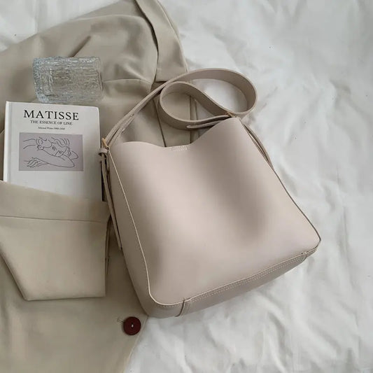 Women's Pu Leather Bucket Bags Brown B146