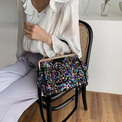 Women's Sequin Crossbody Bag Shimmery Summer Handbag