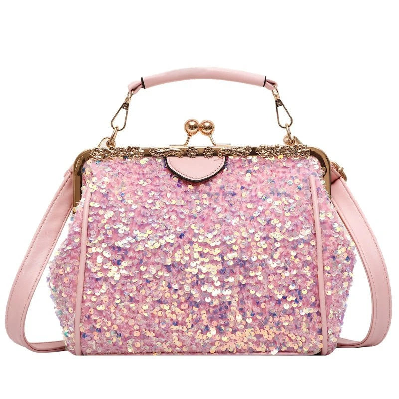 Women's Sequin Crossbody Bag Shimmery Summer Handbag