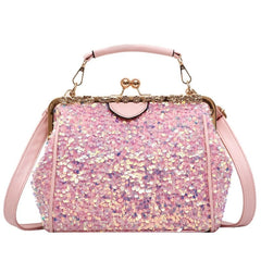 Women's Sequin Crossbody Bag Shimmery Summer Handbag