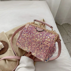 Women's Sequin Crossbody Bag Shimmery Summer Handbag