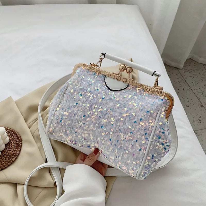 Women's Sequin Crossbody Bag Shimmery Summer Handbag