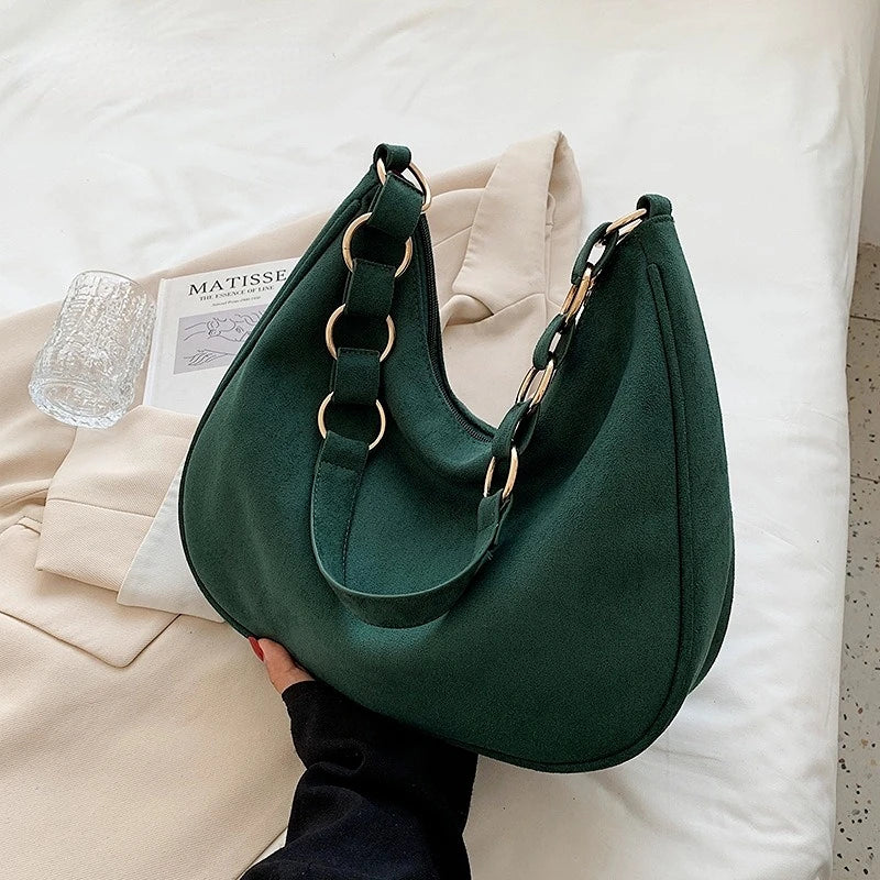 Retro Large-capacity Suede Shoulder Bag for Women