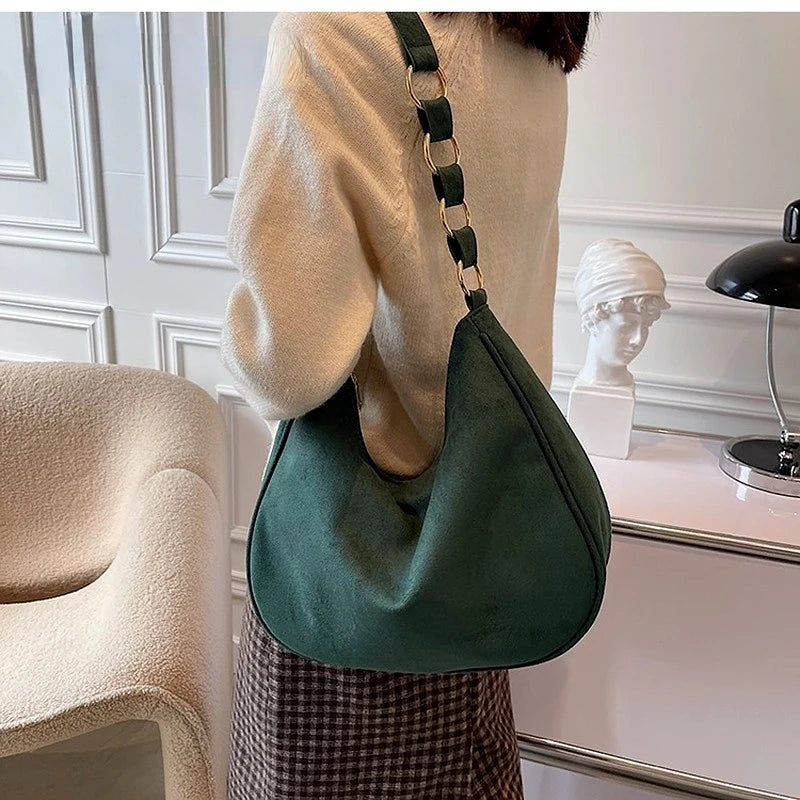 Retro Large-capacity Suede Shoulder Bag for Women