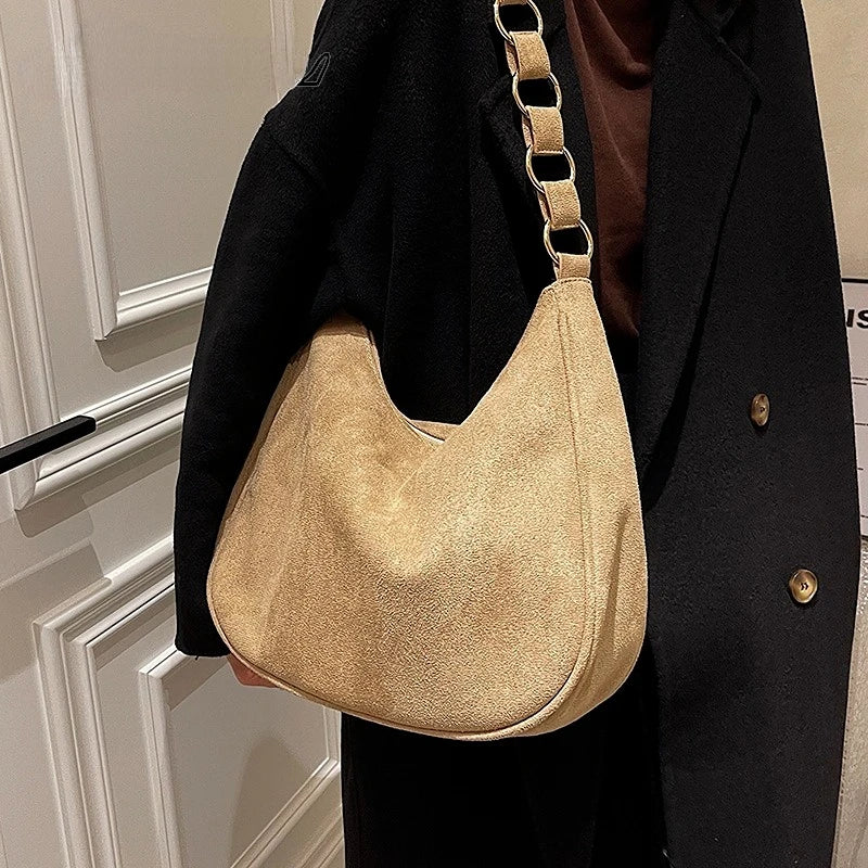 Retro Large-capacity Suede Shoulder Bag for Women