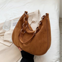Retro Large-capacity Suede Shoulder Bag for Women