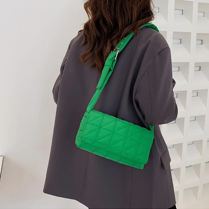 Plaid Shoulder Bag for Women Adjustable Strap Crossbody Bag