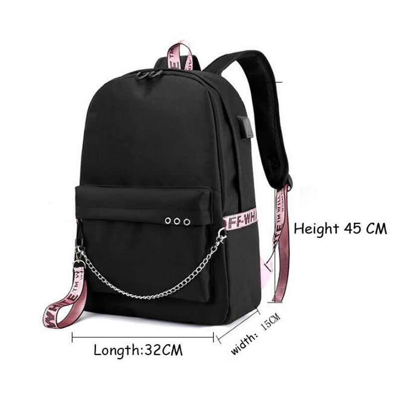 Avocado Mochila Para Ninas Girls&Boys Usb Cable School Bag Travel Teenager Backp