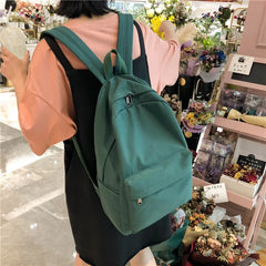 Solid Women Backpack Shoulder Bag School Bag For Teenage Girl