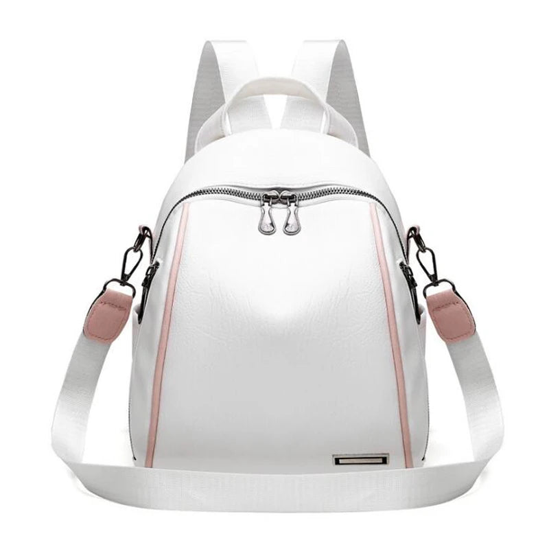 Women Waterproof Backpack PU Leather Small Student Bags
