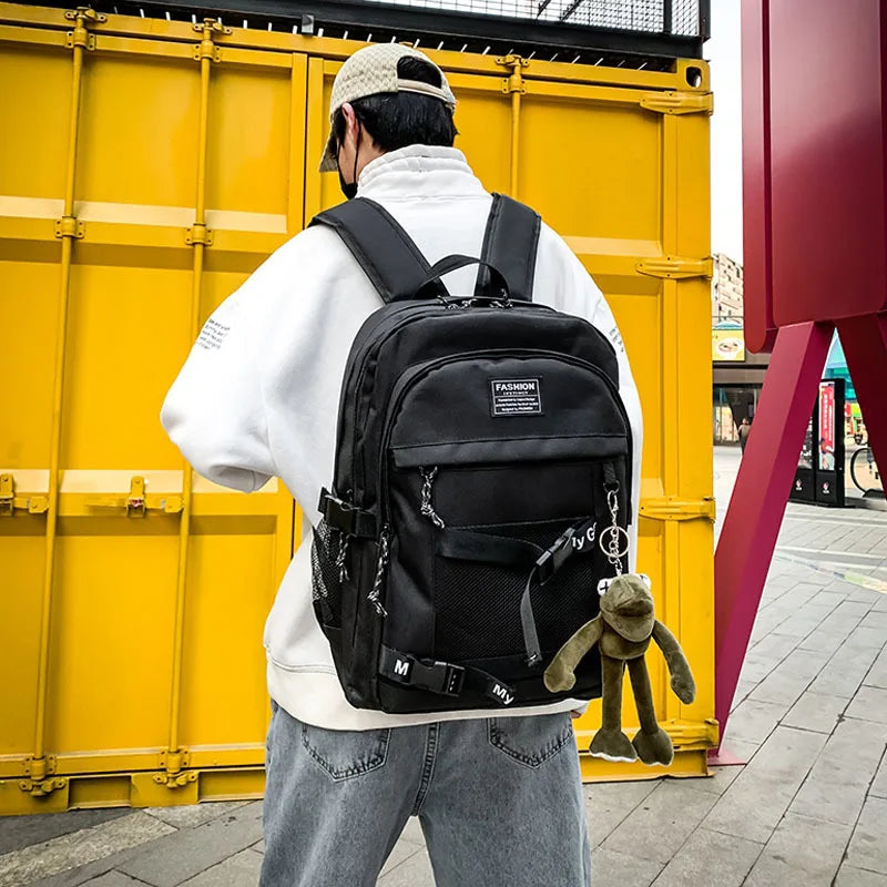 Canvas Laptop Backpack Large Schoolbag Unisex College Backp