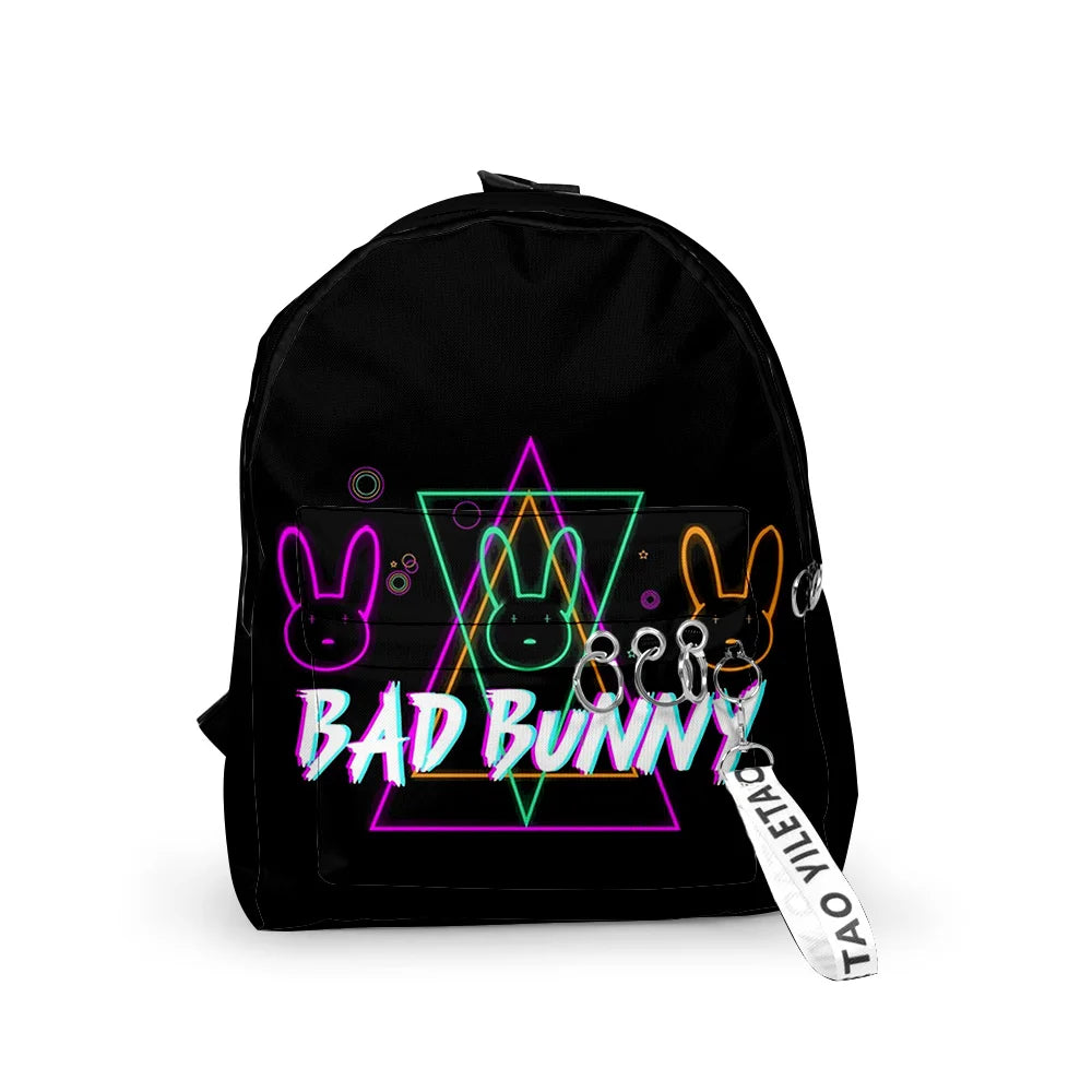 Bad Bunny Primary School Backpack Men Women Waterproof Laptop Travel Bag
