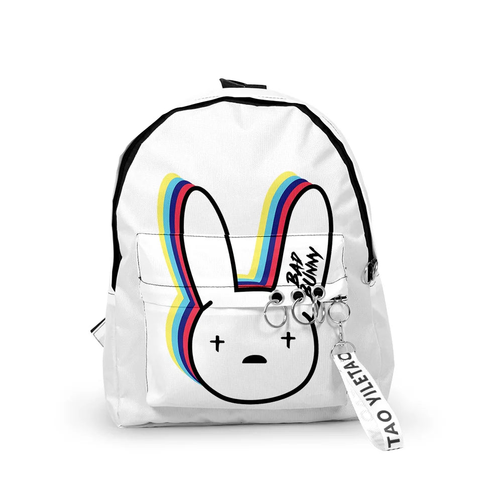 Bad Bunny Primary School Backpack Men Women Waterproof Laptop Travel Bag