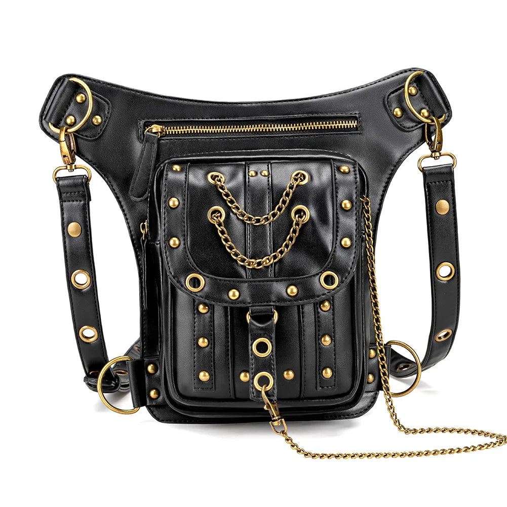 Steampunk Retro Shoulder Bag Outdoor Phone Chain Waist Fanny Pack