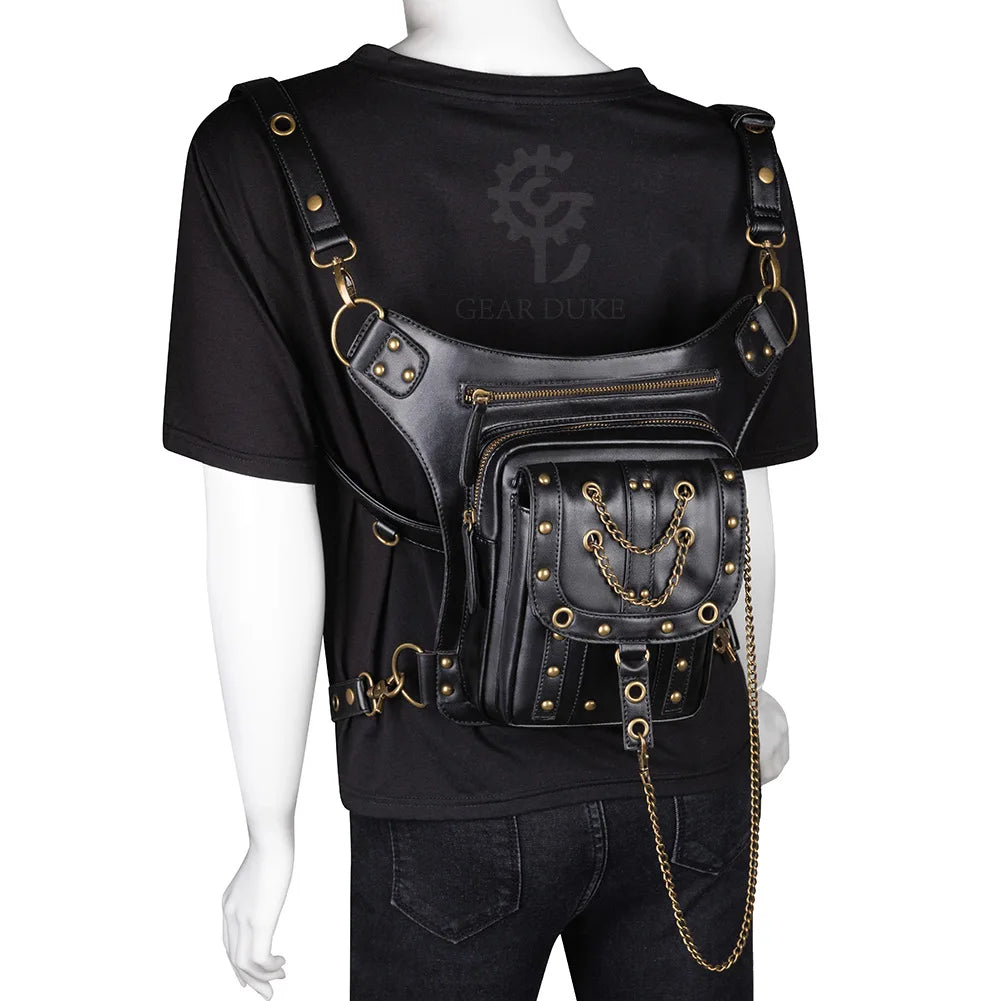 Steampunk Retro Shoulder Bag Outdoor Phone Chain Waist Fanny Pack