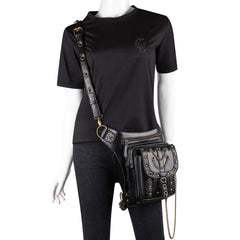 Steampunk Retro Shoulder Bag Outdoor Phone Chain Waist Fanny Pack