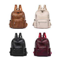 Women PU Leather Backpack Double Shoulder Bag Casual Backpack Purse