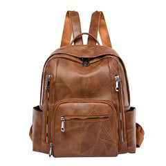 Women PU Leather Backpack Double Shoulder Bag Casual Backpack Purse