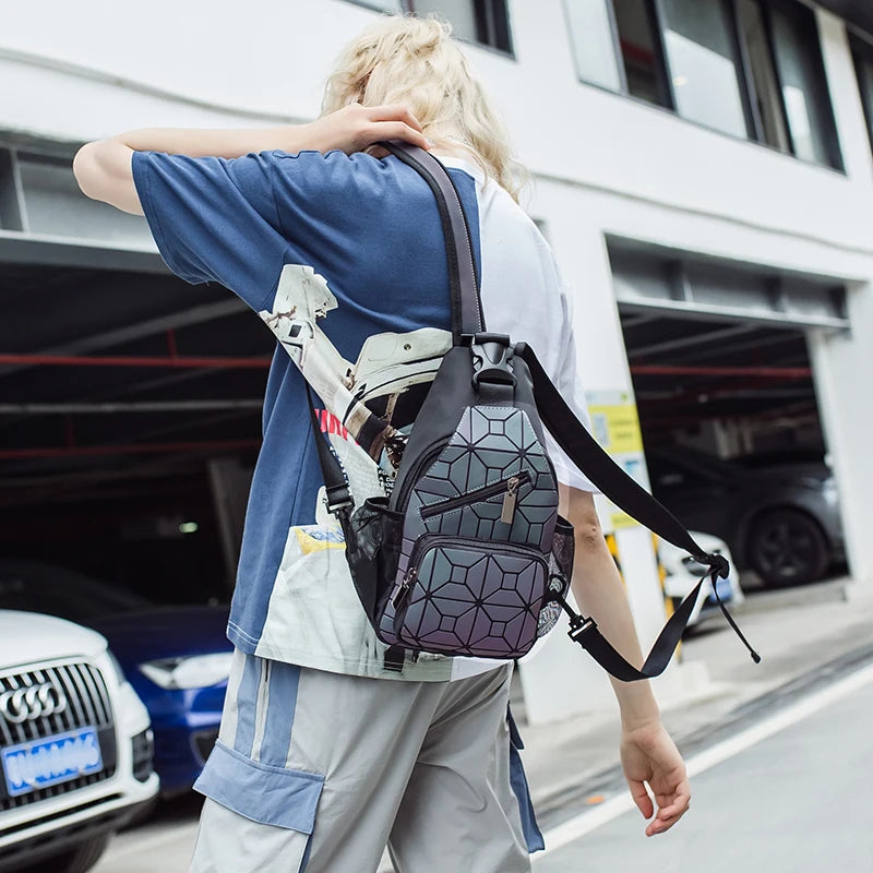 Luminous Shoulder Bag Crossbody Sling Tote Chest Bag for Women