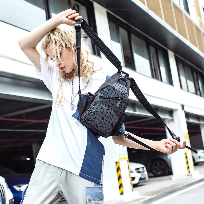Luminous Shoulder Bag Crossbody Sling Tote Chest Bag for Women