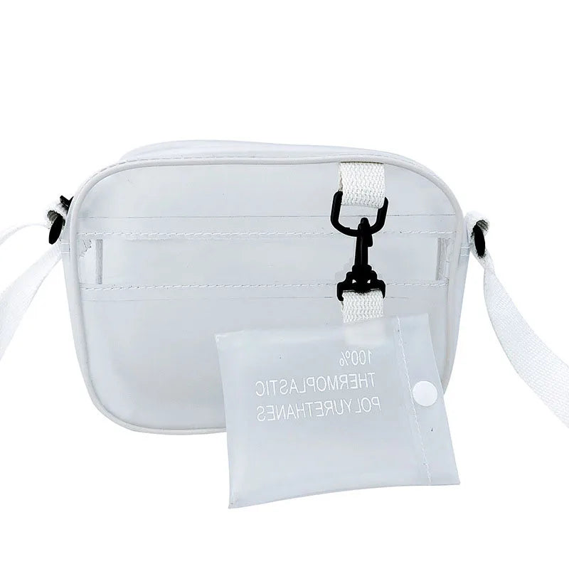Women Shoulder Bag Transparent Beach Bag PVC Zipper Casual Messenger Bag