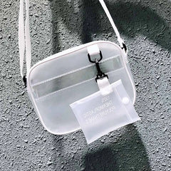 Women Shoulder Bag Transparent Beach Bag PVC Zipper Casual Messenger Bag