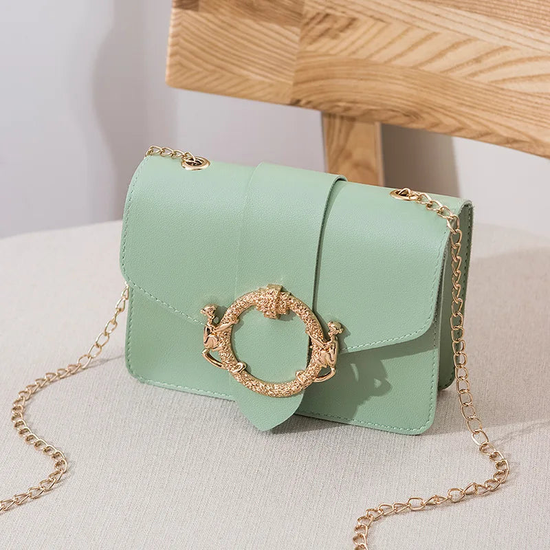 Lock Pendant Chain Small Square Casual Messenger Mini Shoulder Bag